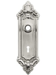 Stamped Brass French-Baroque Back Plate with Keyhole